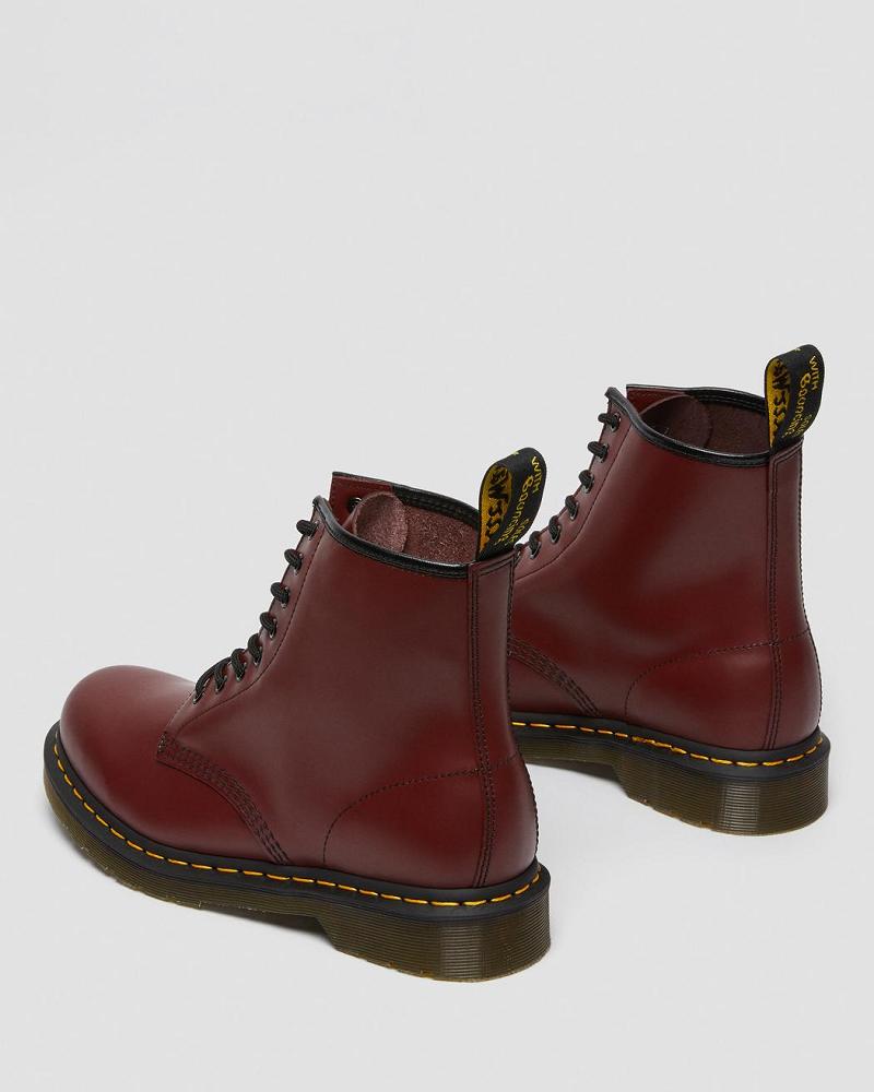 Pink / Red Women's Dr Martens 1460 Smooth Leather Lace Up Boots | CA 206GSO